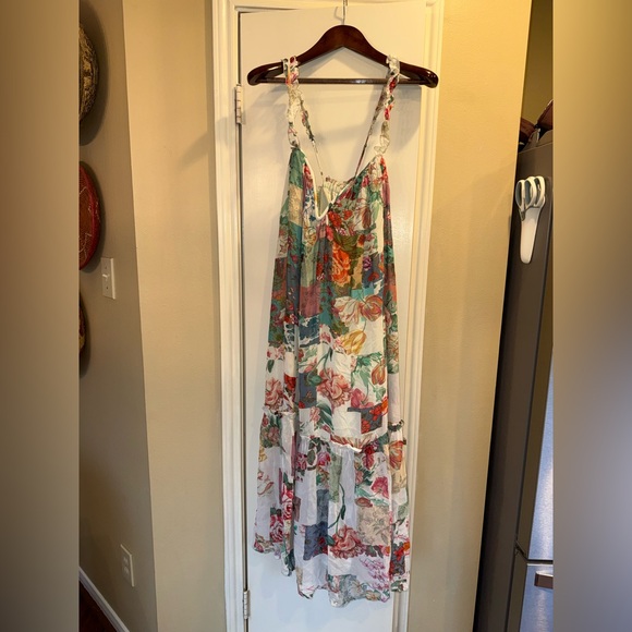 Anthropologie Patchwork Floral Midi Dress Boho Cottagecore XS -Medium Oversized - Picture 3 of 14